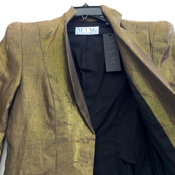 NWT MAAC LONDON Metallic Tuxedo Blazer - Picture 2 of 5